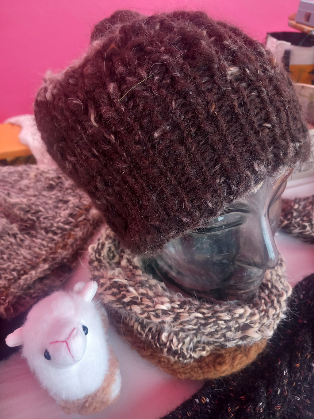 Alpakamütze Asterix dunkelbraun