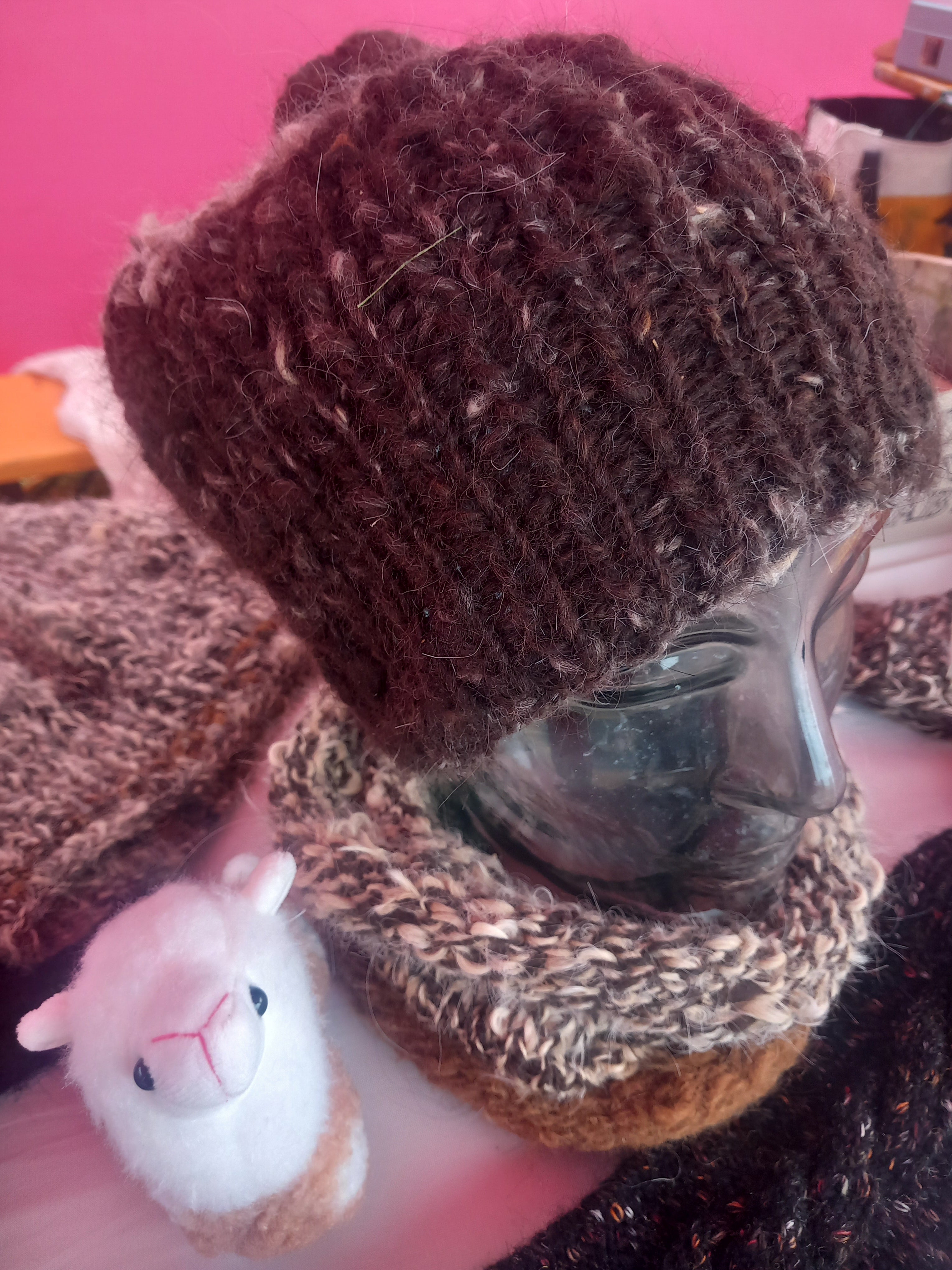 Alpakamütze Asterix dunkelbraun