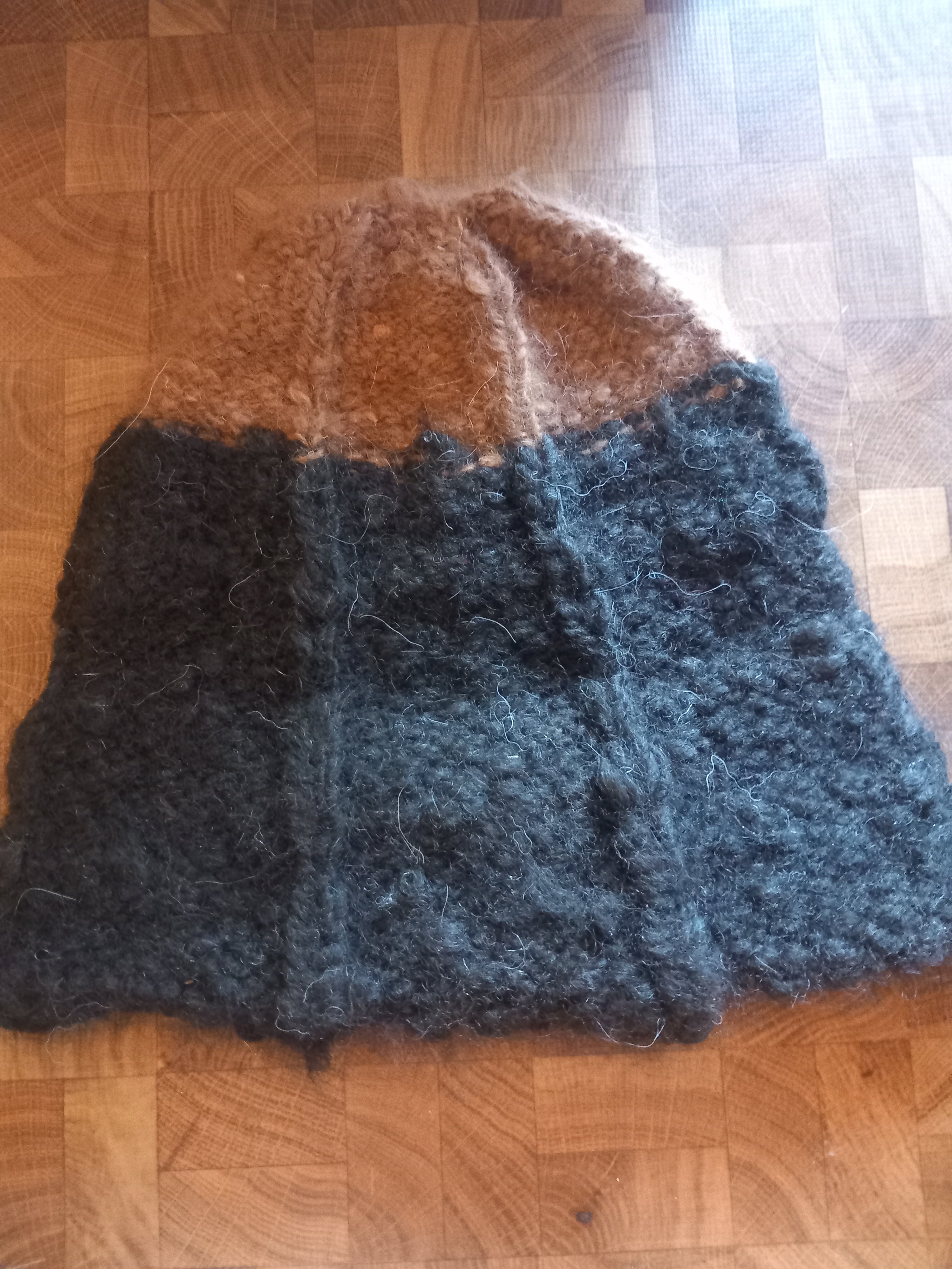 Alpakamütze schwarz/braun